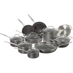 Cuisinart 17-Piece Pots And Pans Set, Non Stick Hard Anodized Cookware Set, Compatible With Electric, Gas Cooktops, Dishwasher Safe, Oven Safe Pot Set, Cool Grip Handles, Aluminum Core For Even Heat