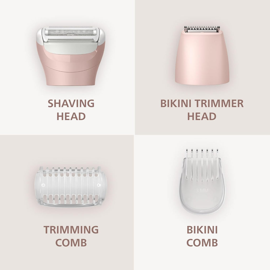 Philips Lady Shaver Series 6000 - Cordless, Wet & Dry Electric Shaver, 3-Blade Shaving System, for Legs, Body & Bikini, 80 Mins. Runtime, Model BRL137/00