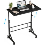 Dumos 31.5" Walking Pad Desk, Laptop Desk, Home Office | Lockable Wheels, Adjustable Height, Portable Rolling Design, Treadmill Use, Stand Up Style, Black