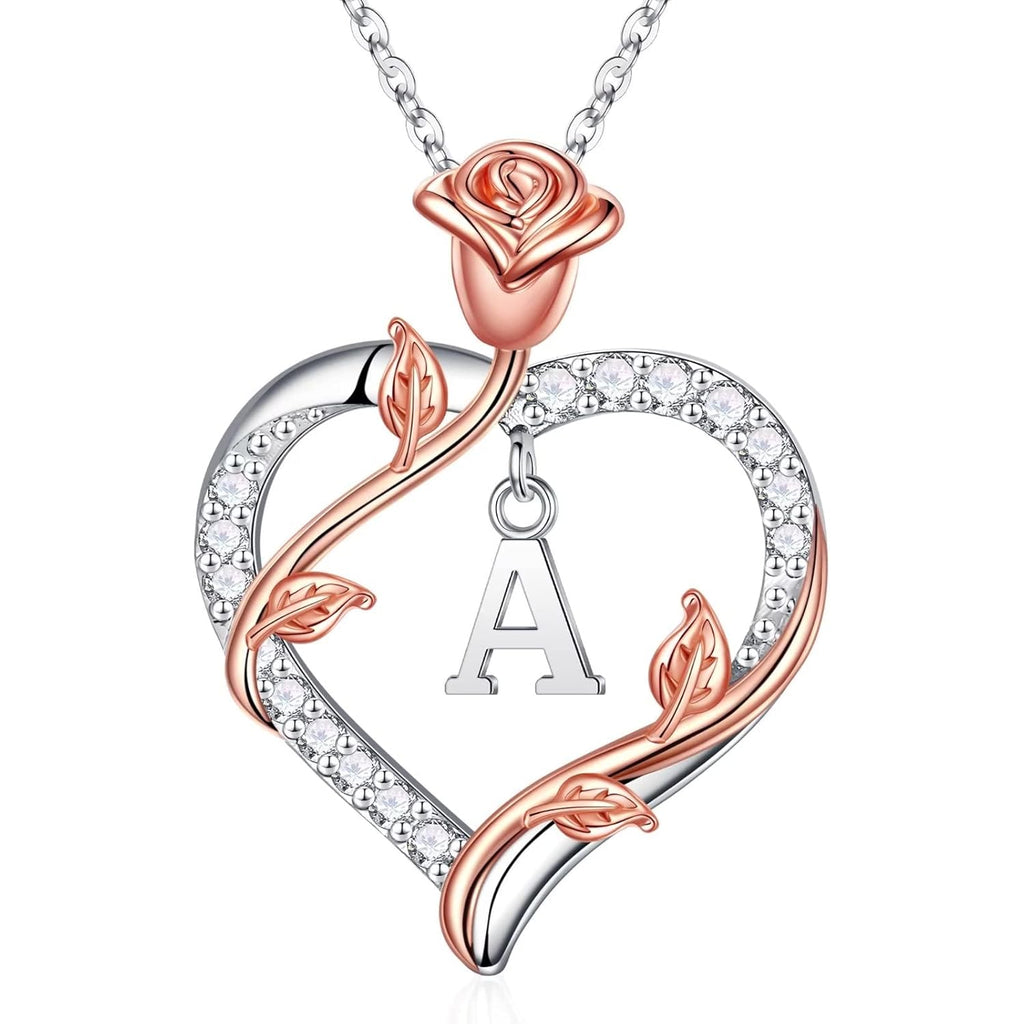 Iefil Mothers Day Gifts for Wife - 925 Sterling Silver Heart Initial Necklace, Anniversary Birthday Gifts for Women, Jewelry Gift for Wife Girlfriend
