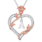 Iefil Mothers Day Gifts for Wife - 925 Sterling Silver Heart Initial Necklace, Anniversary Birthday Gifts for Women, Jewelry Gift for Wife Girlfriend