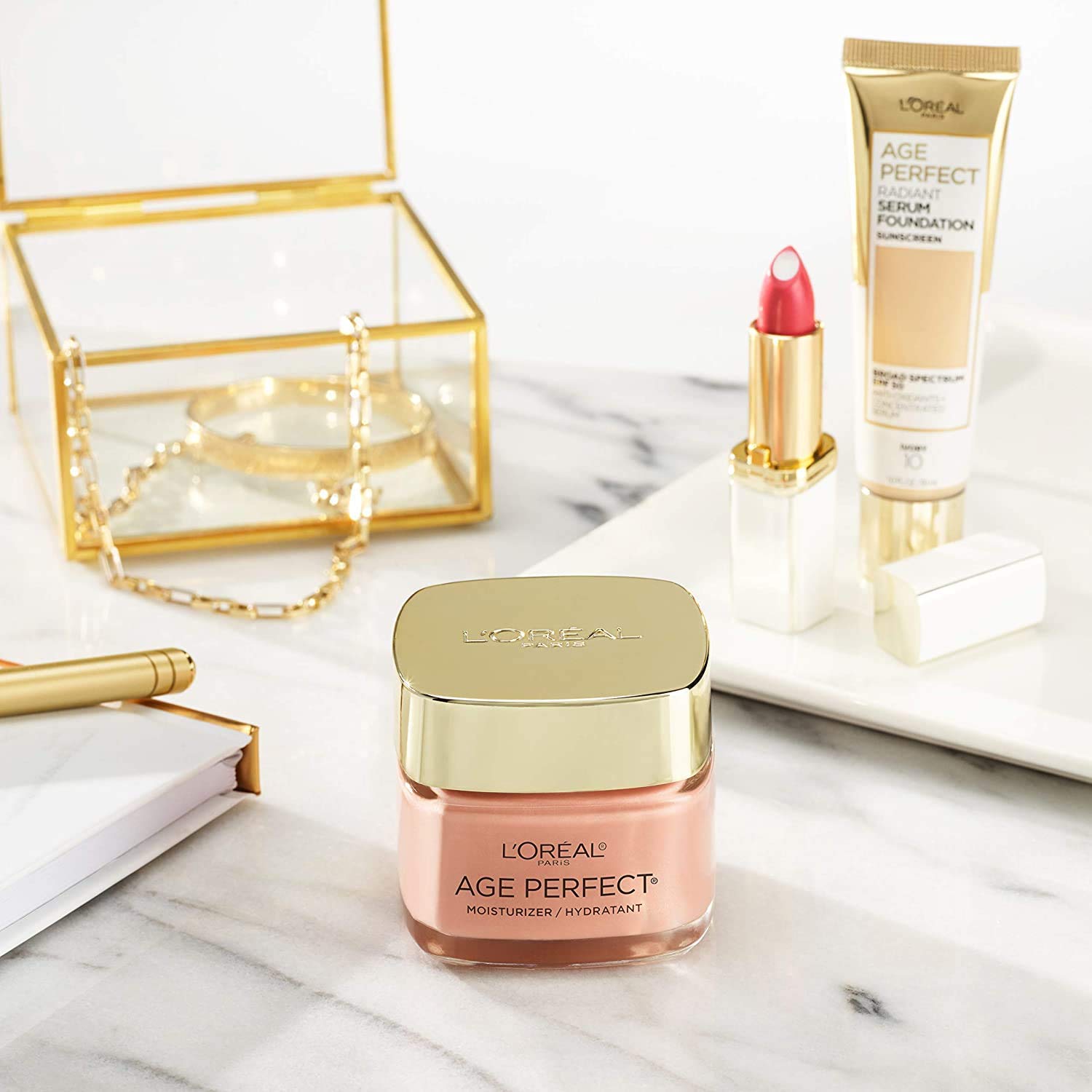 L'Oreal Paris Age Perfect Rosy Tone Anti-Sagging Face Moisturizer, Renew & Revive Healthy Tone, 1.7 Oz (Packaging May Vary)
