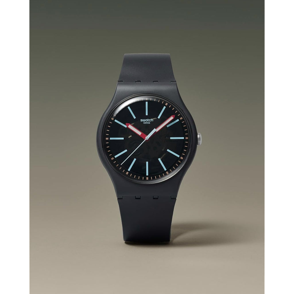 Swatch New Gent Biosourced Lacquered Unisex Watch Casual Polymer Grey Quartz Waterproof Cobblestone Street