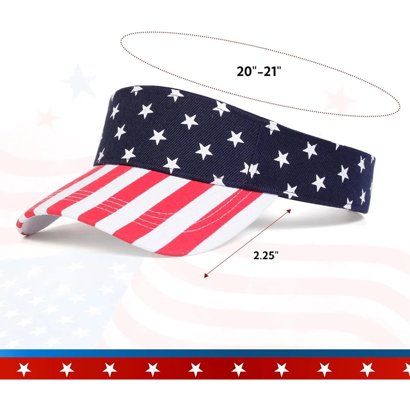 4th of July Sun Visor Hats for Women - Lightweight Structured Quick Dry Adjustable Sports Sun Hat for Running Golf Tennis