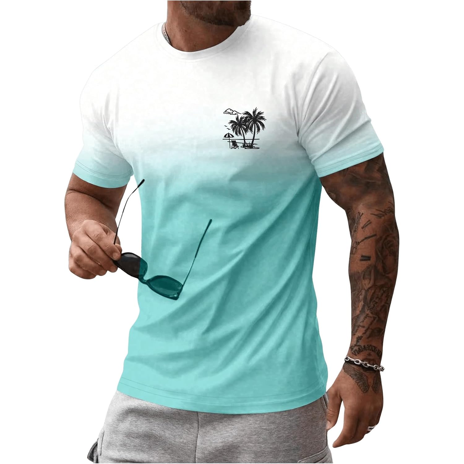 Soly Hux Men'S Short Sleeve Graphic Tees Summer Crewneck Top Shirt Beach Vacation T-Shirts