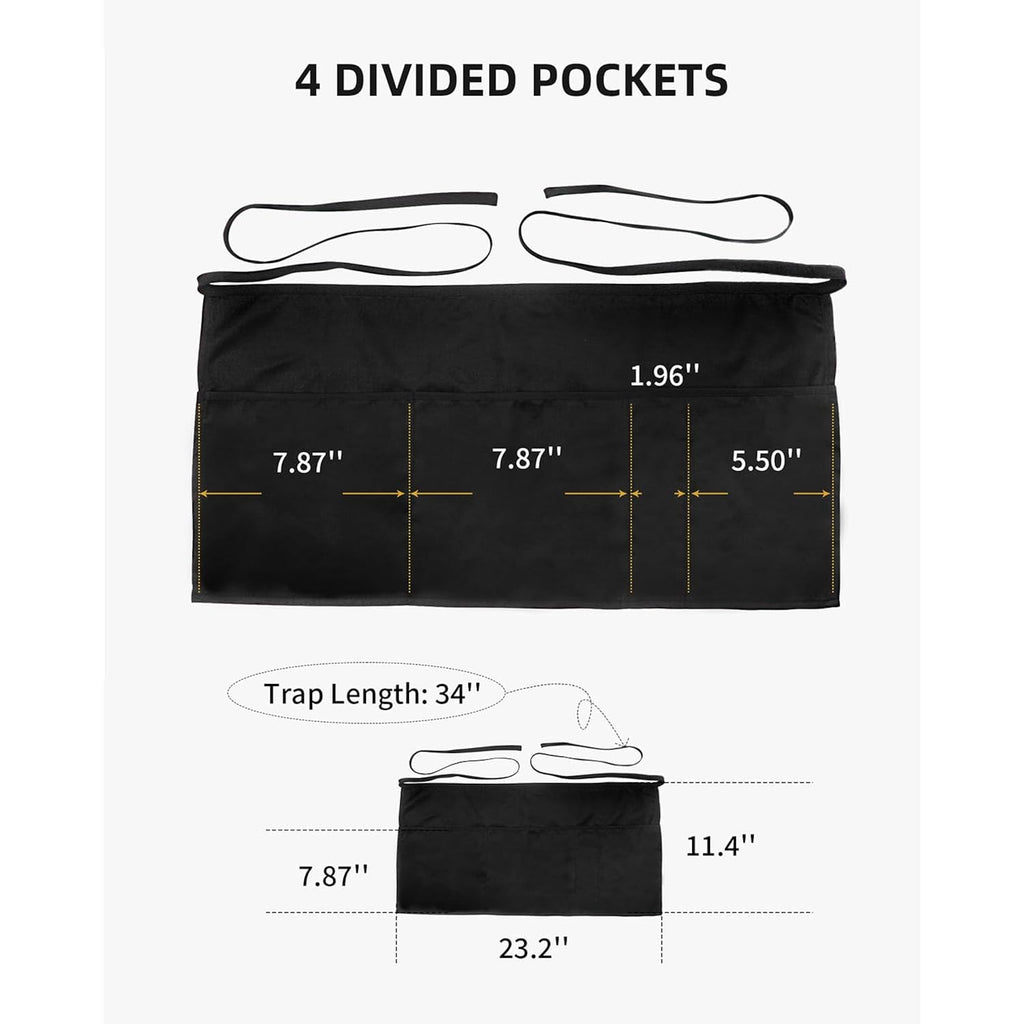 Aprons With 4 Pockets (Available In 3 Pack / 7 Pack) 23.5'' X 11.5''