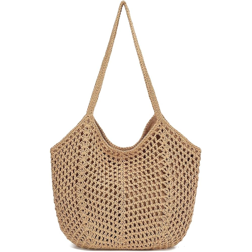 Bycobecy Crochet Tote Bag For Women Soft Summer Purse Beach Tote Bag Cute Handbag For Vacation, Work & Pool
