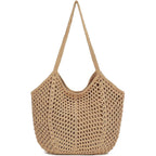 Bycobecy Crochet Tote Bag For Women Soft Summer Purse Beach Tote Bag Cute Handbag For Vacation, Work & Pool