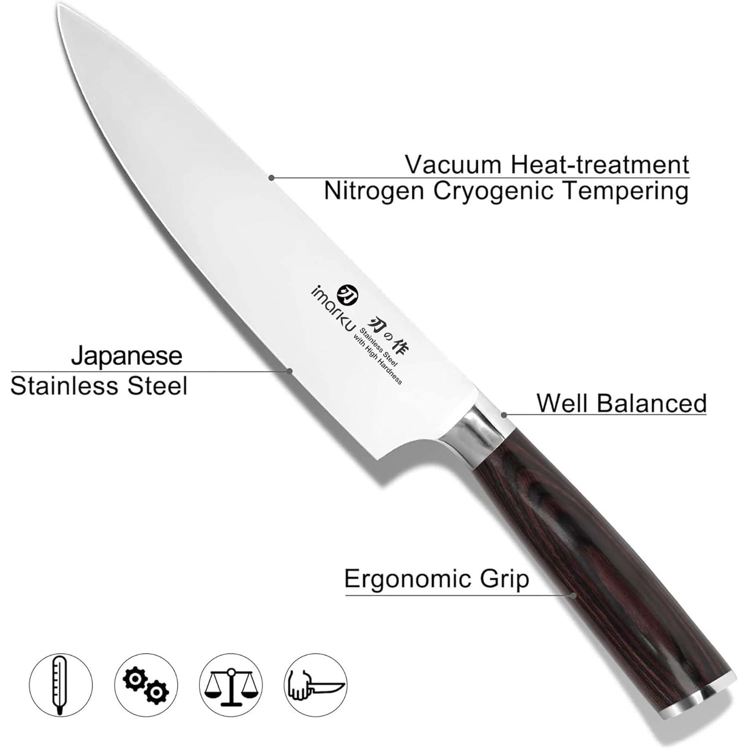 imarku Japanese Chef Knife - Sharp Kitchen Knife 8 Inch Chef's Knives HC Steel Paring Knife, Unique Gifts for Men and Women, Gifts for Mom or Dad, Kitchen Gadgets with Gift Box, Fathers Gifts