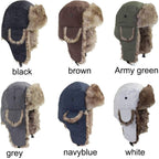 ASWER Trapper Warm Russian Trooper Hat Winter Skiing Cap Women Men Windproof