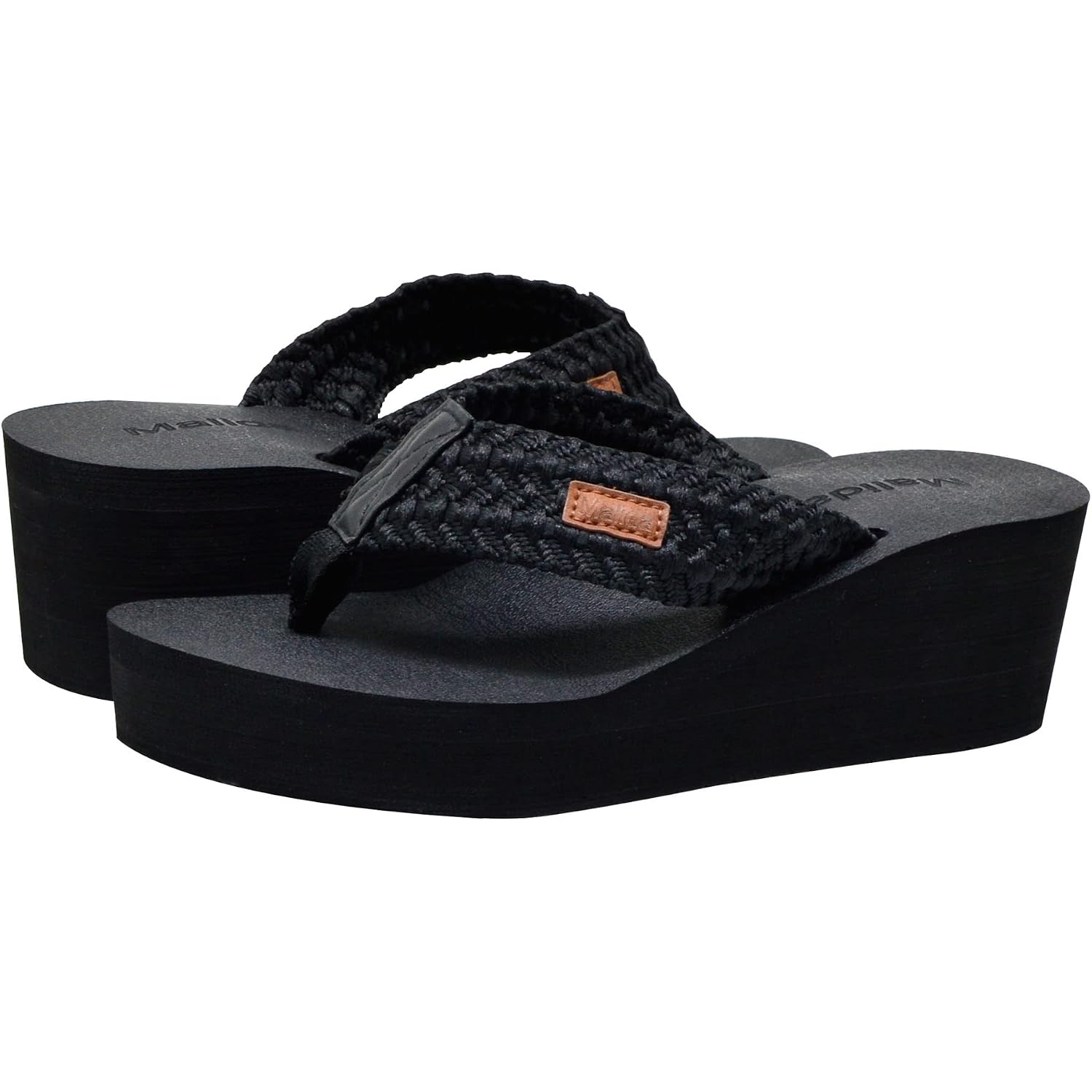 Malida Womens Wedge Arch Support Flip Flops Cushion Soft Rubber Midsole Platform Thong Sandals With Rubber Sole