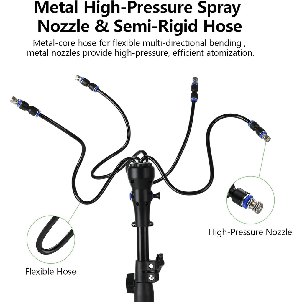 Misters For Outside Patio With 15L Bucket, Standing Portable Misting Cooling System With Adjustable Height(Up To 47In), With 10000Mah Water Pump, 8 Nozzles, For Outdoor Patio Cooling Pool Bbq