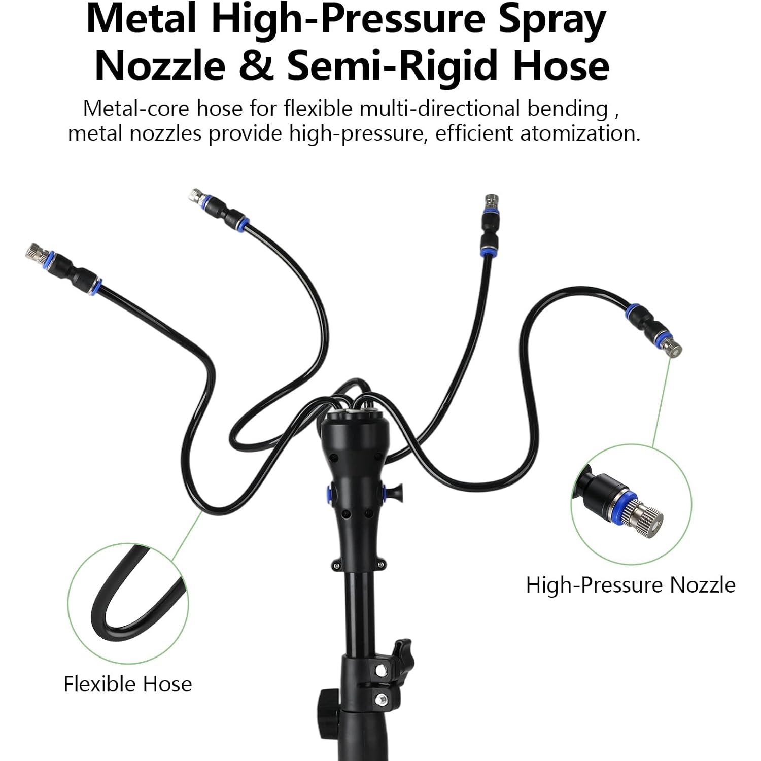 Misters For Outside Patio With 15L Bucket, Standing Portable Misting Cooling System With Adjustable Height(Up To 47In), With 10000Mah Water Pump, 8 Nozzles, For Outdoor Patio Cooling Pool Bbq