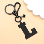 Initial Keyring Gifts Black Letter Keychain for Women Initial Letter Keyring for Backpack Black Keychain