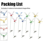 8 Packs Fake Dragonfly Clips,3D Outdoor Dragon Fly Decor Clip On Dragonfly For Bugs Dragonfly Garden Stakes Gardening Decoration Insert Plaque Yard Ornaments Outdoors