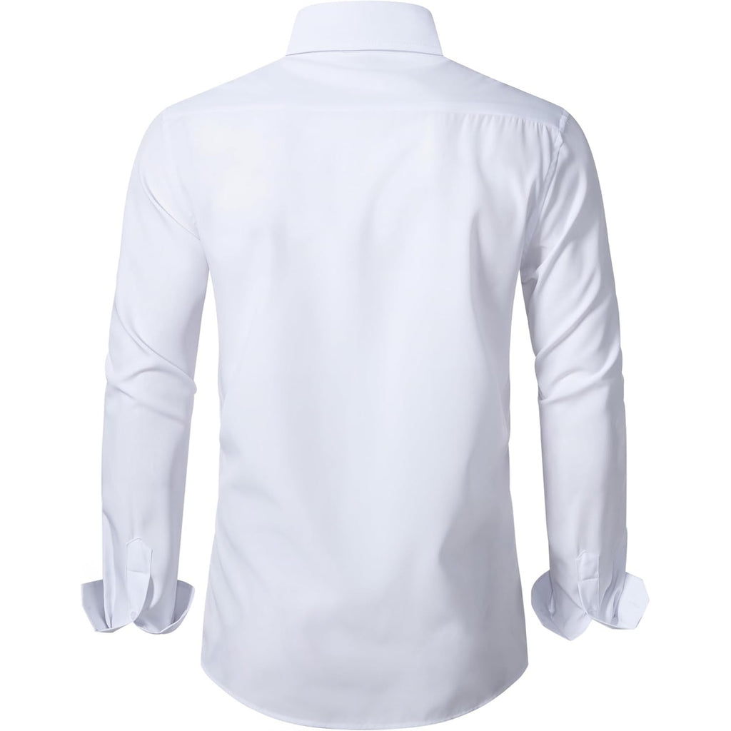 Beilu Stretch Mens Slim Fit Dress Shirts Formal Long Sleeve Button Down Shirts