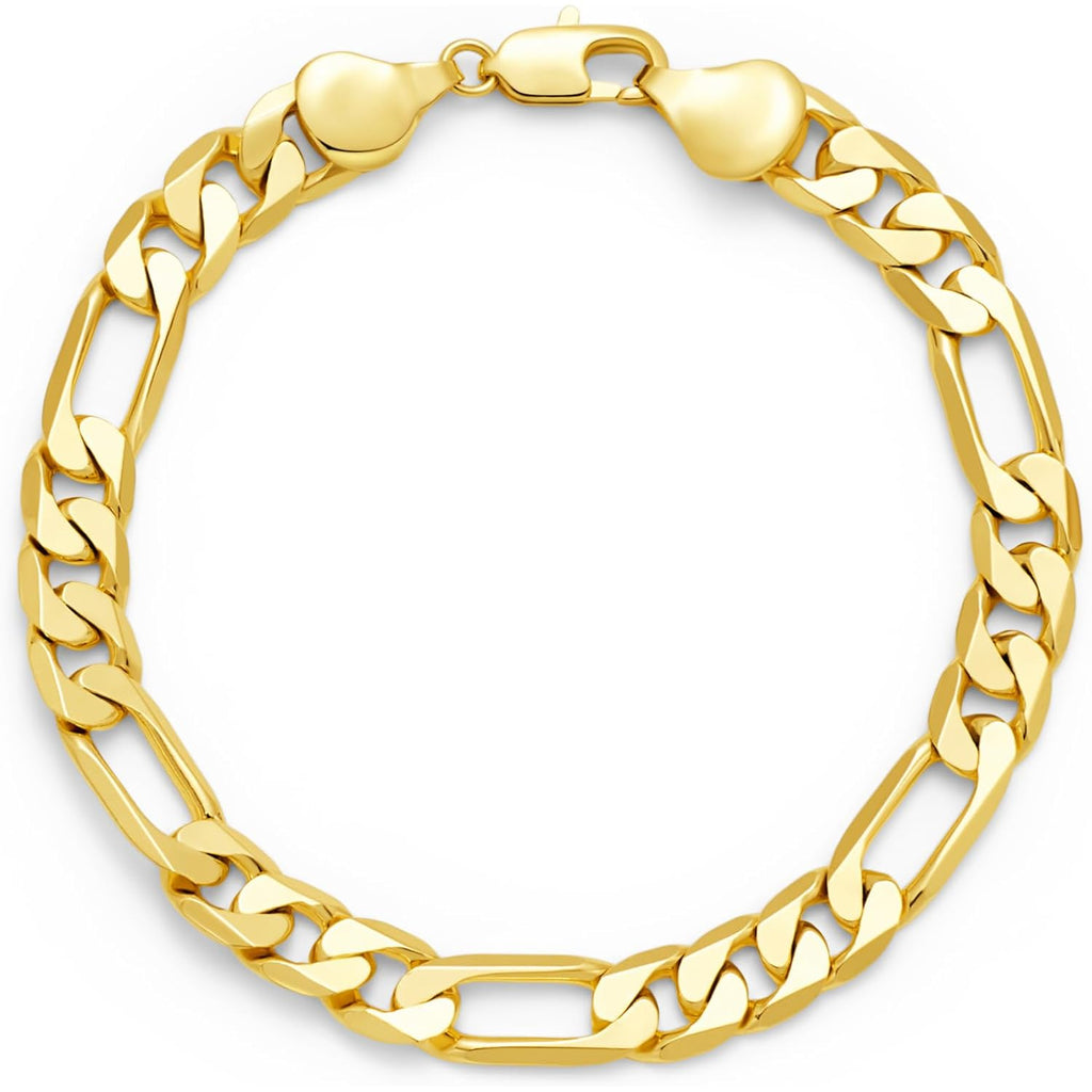 14K Gold Bracelets for Women & Men Trendy Dainty 7mm Figaro Bracelet for Men Hypoallergenic Gold Chain Bracelet for Women Jewelry Gifts