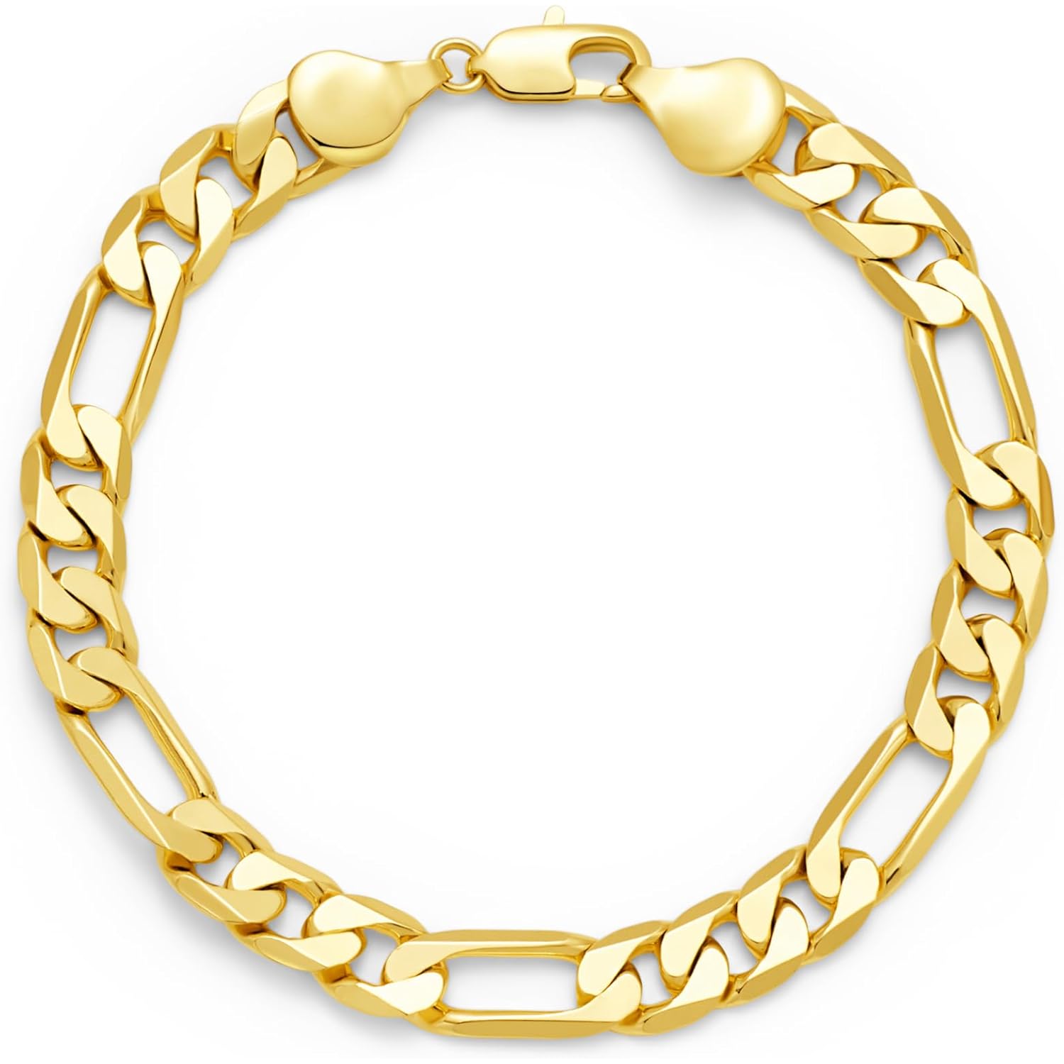 14K Gold Bracelets for Women & Men Trendy Dainty 7mm Figaro Bracelet for Men Hypoallergenic Gold Chain Bracelet for Women Jewelry Gifts