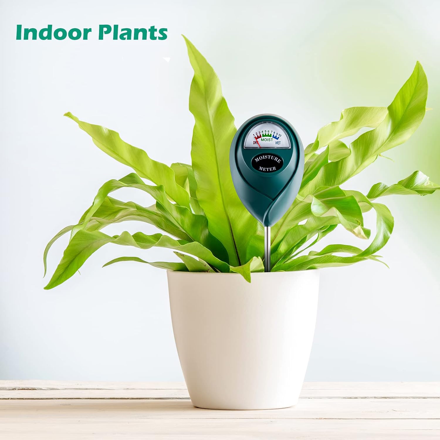Soil Moisture Meter For House Plants, Plant Water Meter,Plant Moisture Meter For House Plants And Outdoor Plants, No Batteries Required (Green)