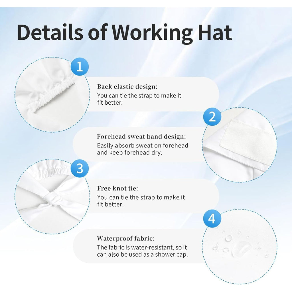 Adjustable Working Cap Breathable Unisex Women Men Elastic Bandage Tie Back Hats Scrub Nursing Doctor Surgeon Cap