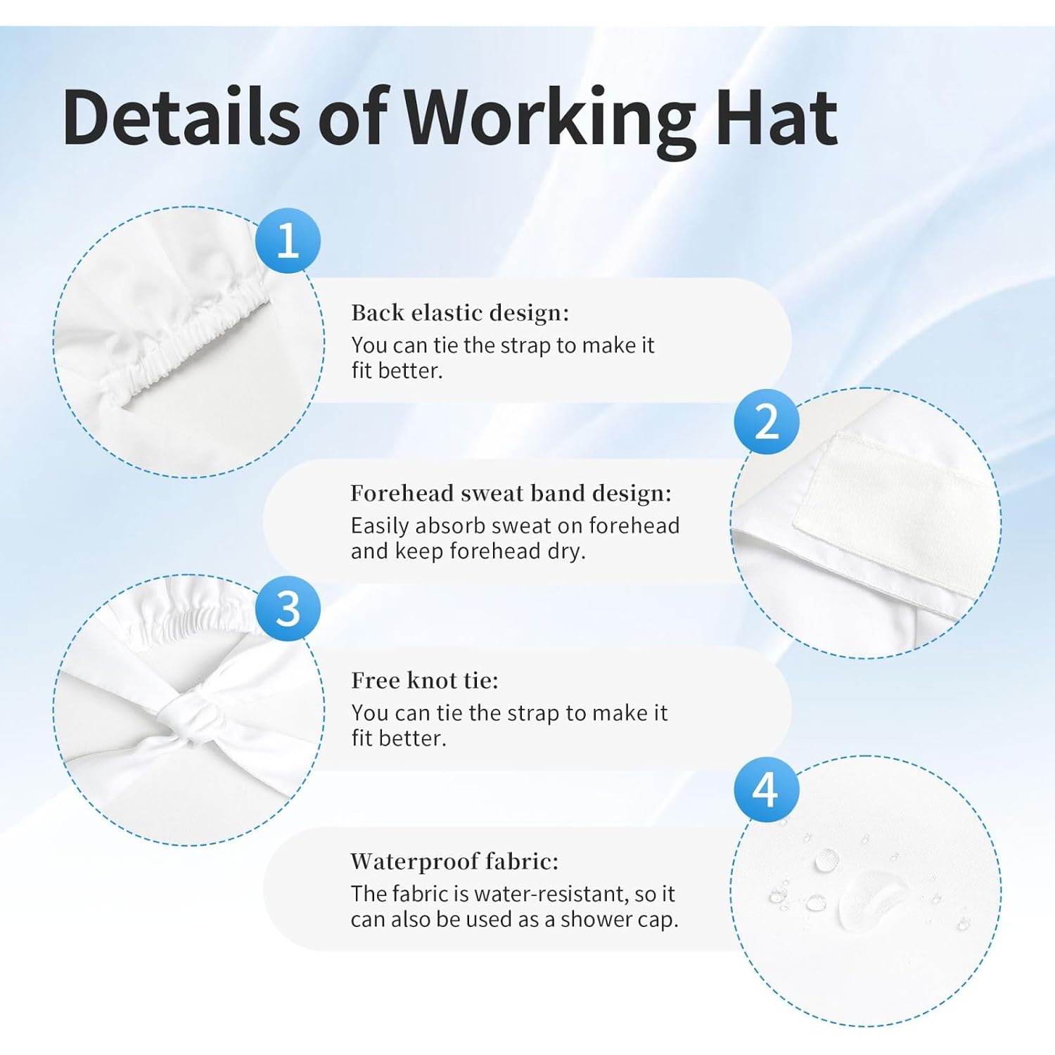 Adjustable Working Cap Breathable Unisex Women Men Elastic Bandage Tie Back Hats Scrub Nursing Doctor Surgeon Cap