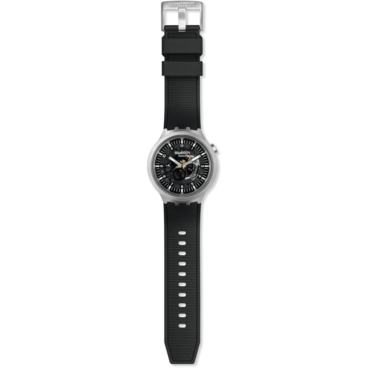 Swatch Big Bold Irony Lacquered Unisex Watch Casual Polymer Black Automatic Waterproof Dark Irony