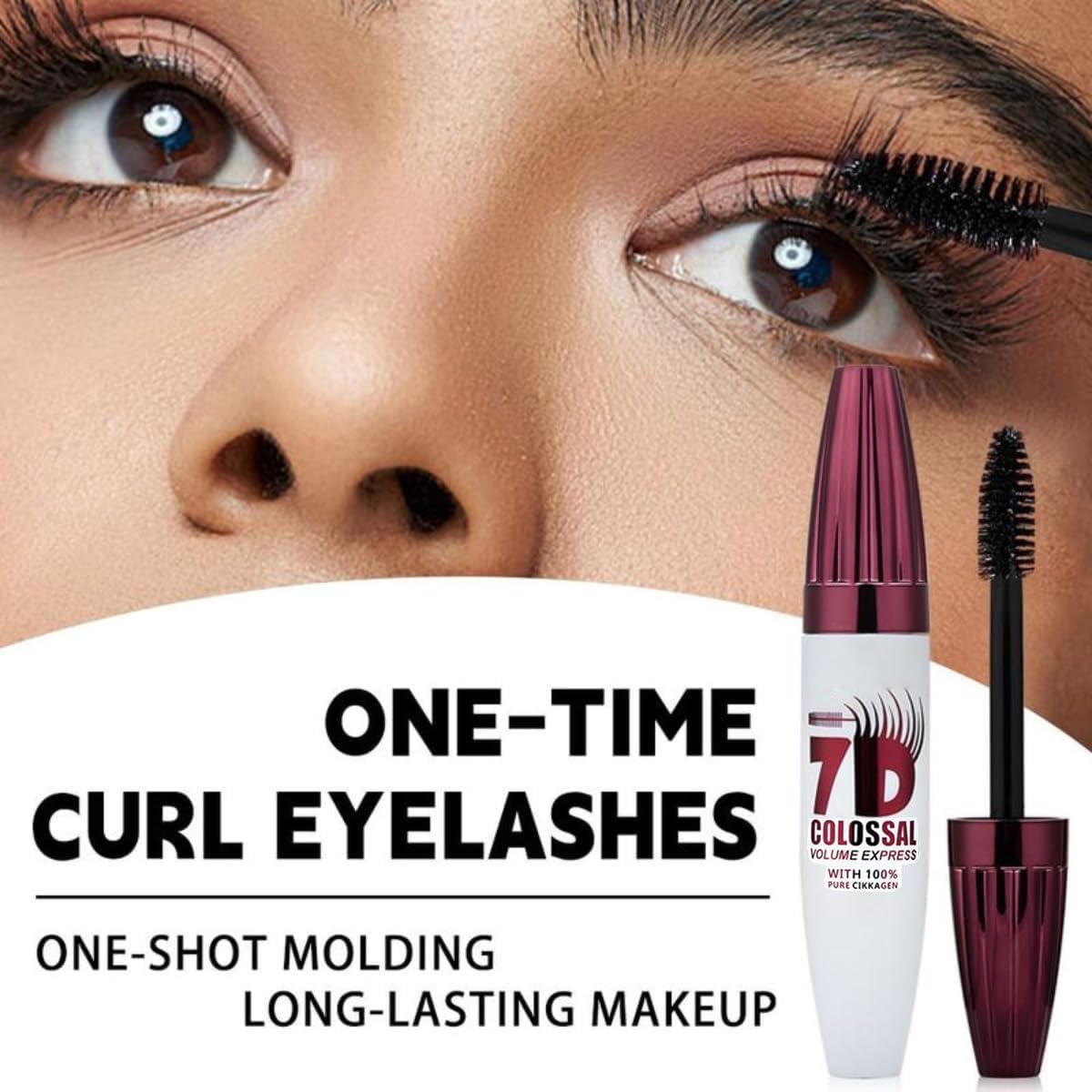 7D Waterproof Volume Mascara, Lengthening Thickening Softer Fuller Lashes Mascara,Long Lasting Natural Curling Lashes for Professional Eye Makeup. 2pcs