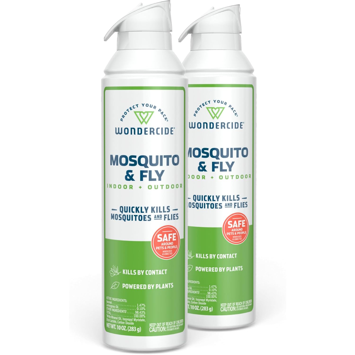 Wondercide - Mosquito And Fly Aerosol Spray - 10 Oz, 2-Pack | Fly, Gnat, Flying Bug, Mosquito Killer With Natural Essential Oils - For Outdoor & Indoor Areas - Pet Safe