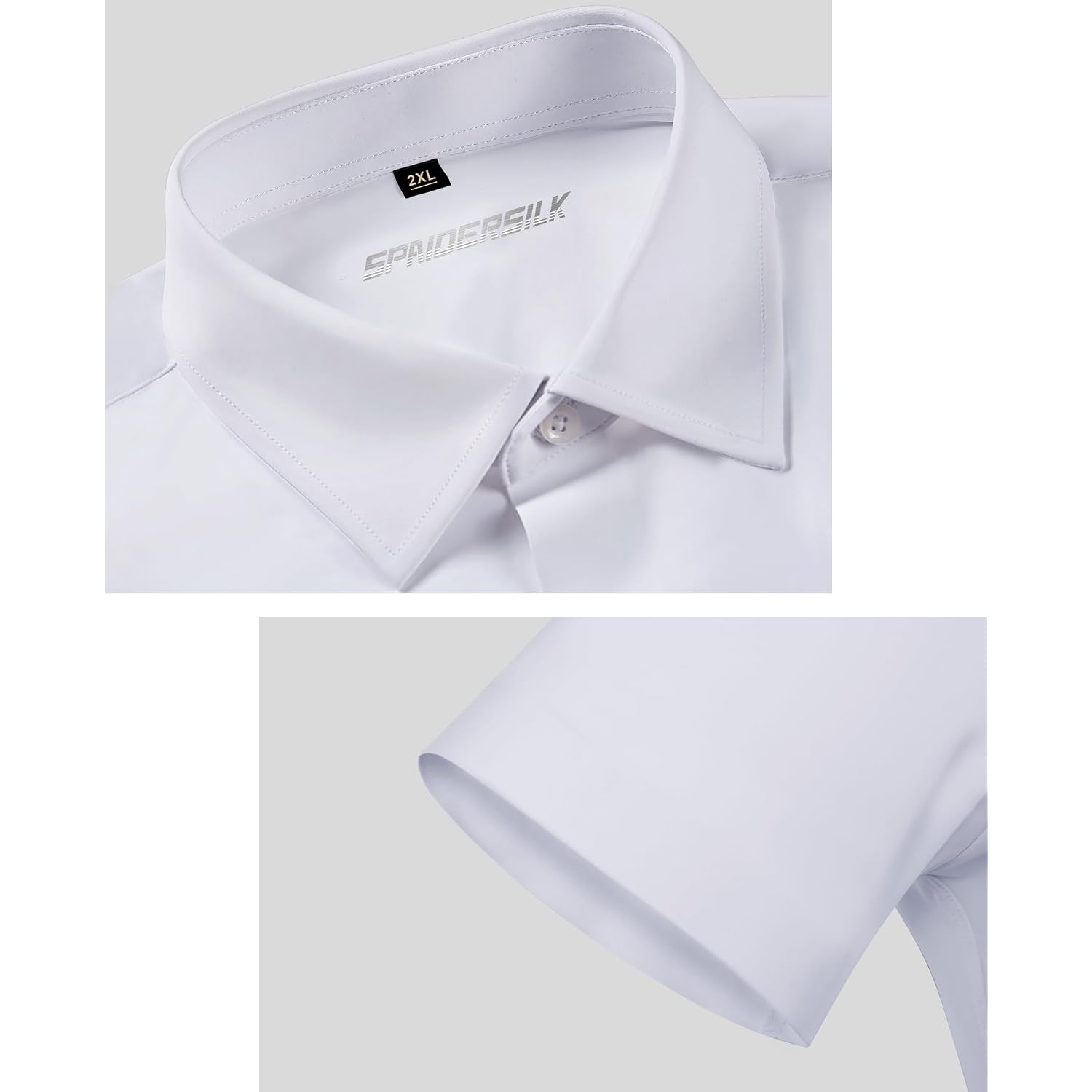 Stretch Dress Shirts For Men Short Sleeve Slim Fit Casual Button Down Shirts Muscle Fit Men'S Dress Shirts