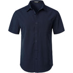 Jemitop Men'S Stretch Wrinkle Free Short Sleeve Texture Shirt Lightweight Summer Button Down Shirts For Beach Vacation