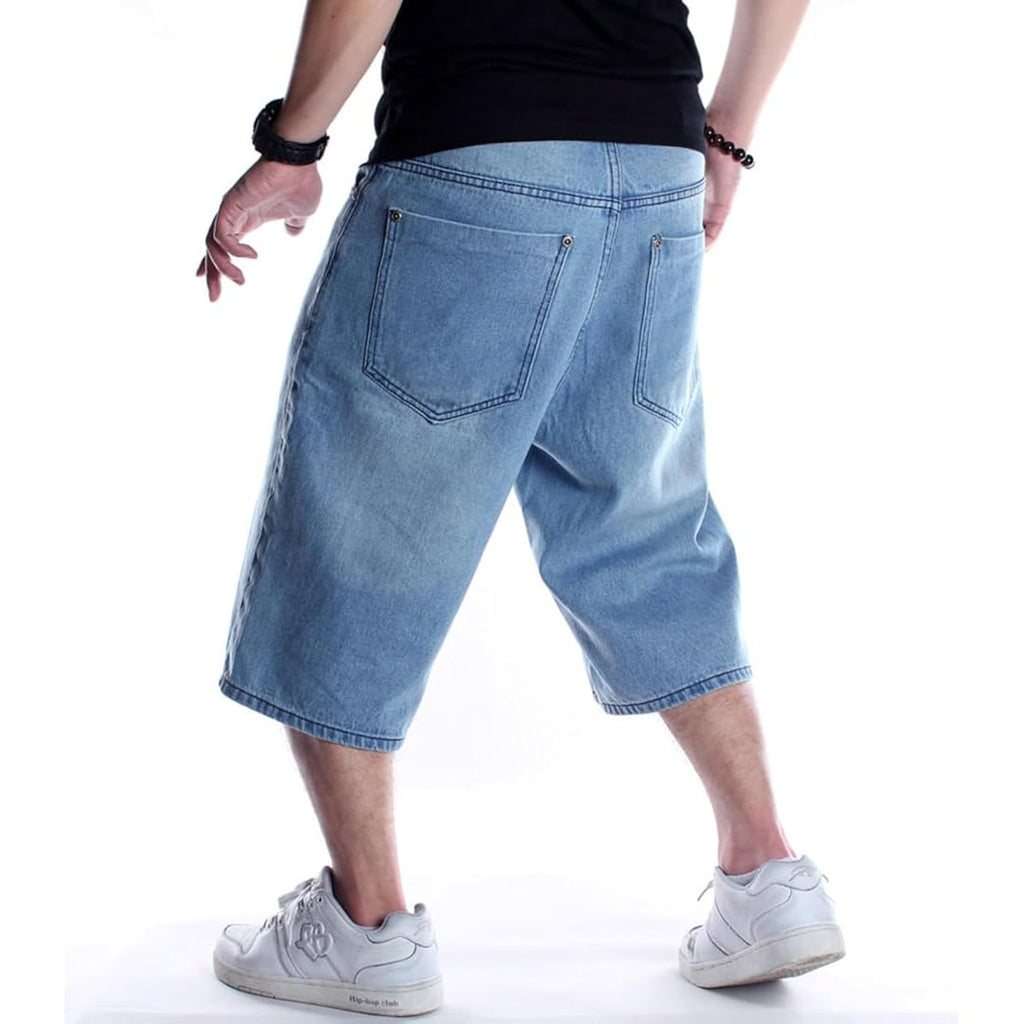 Enrica Men'S Baggy Jorts Casual Loose Fit Hip Hop Skateboard Denim Shorts