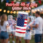 4Th Of July Outfits For Women,Patriotic Red White And Blue Body Glitter Stick,Sparkling Face Hair Glitter,American Flag Makeup For Independence Day Anniversary (2Pc)