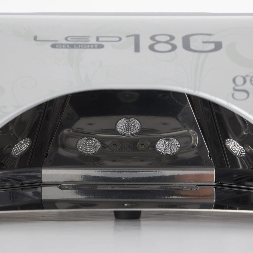 Gelish 18G Classic LED Light - Professional Nail Curing Lamp for Home or Salon Use, Fast-Drying 36W, Corded, SafeLight™ Technology, Ergonomic Design, Pedicure-Friendly.