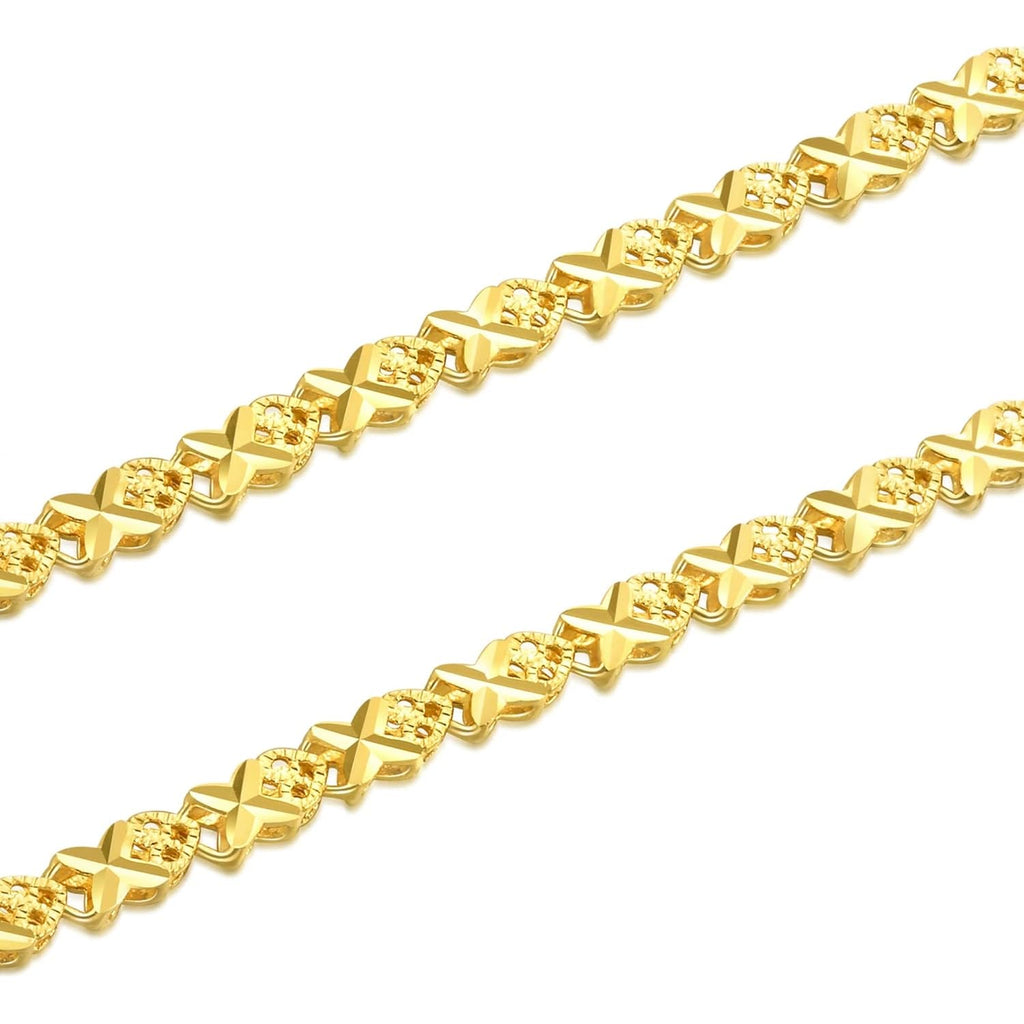 CHOW SANG SANG 999.9 24K Gold Machinery Chain Price-by-Weight 16.46g Gold Barleycorn Chain Necklace for Women 91555N | 17.7 Inches, (45 CM)