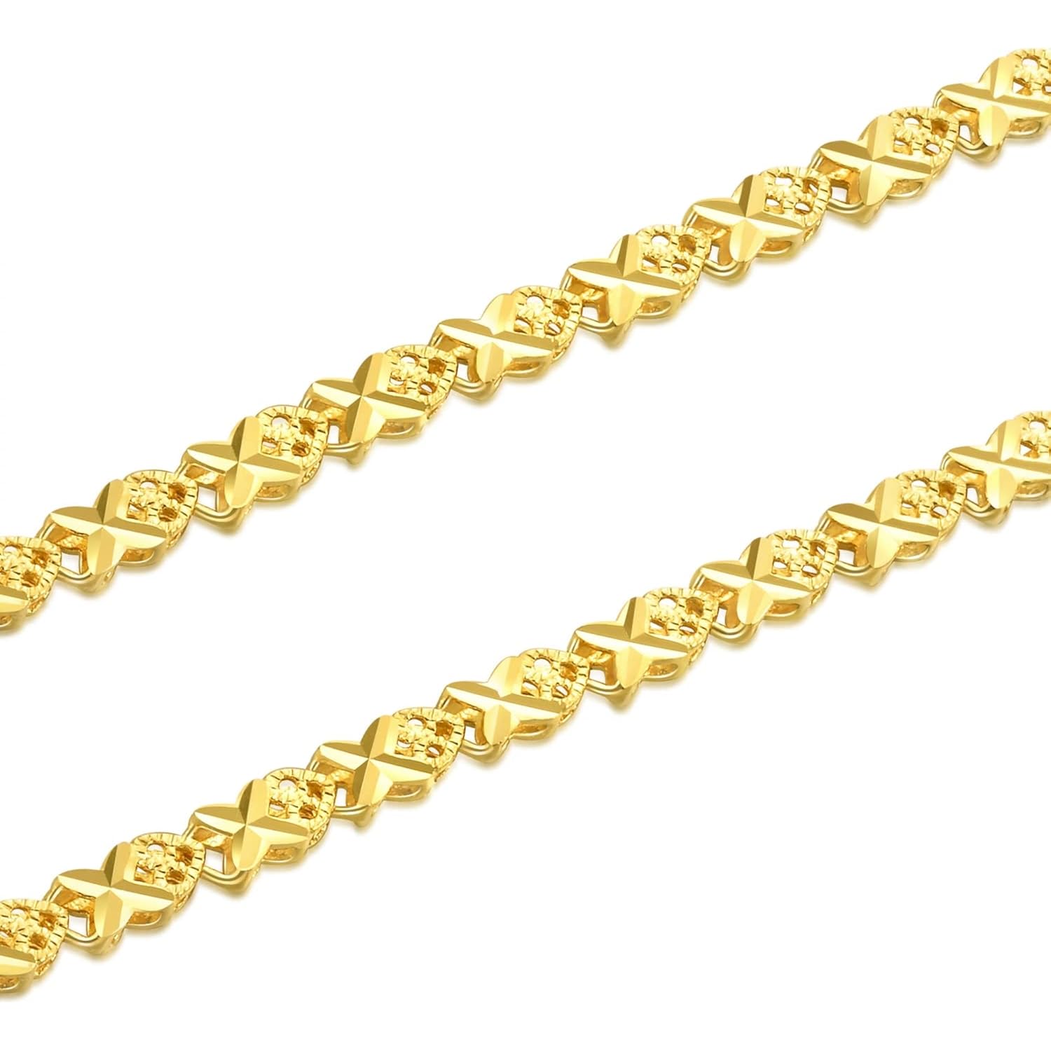 CHOW SANG SANG 999.9 24K Gold Machinery Chain Price-by-Weight 16.46g Gold Barleycorn Chain Necklace for Women 91555N | 17.7 Inches, (45 CM)
