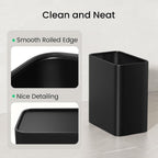 Cesun Small Bathroom Trash Can 2.1 Gallon Wastebasket, Modern Metal Garbage Can Office Waste Basket, Matte Black Stainless Steel Trash Bin For Bedroom, Home Office, Toilet, Rv, Near Desk, Under Sink