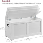 Vasagle Storage Chest, Storage Bench With 2 Safety Hinges, Farmhouse Style, 15.7 X 39.4 X 18.3 Inches, For Entryway, Bedroom, Living Room, Cloud White Ulsb061T10