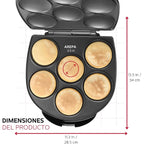Holstein Housewares Non-Stick 6-Section Multi-Food Maker - Arepas, Mini Pancakes, Corncakes And More - Black,12 Inch