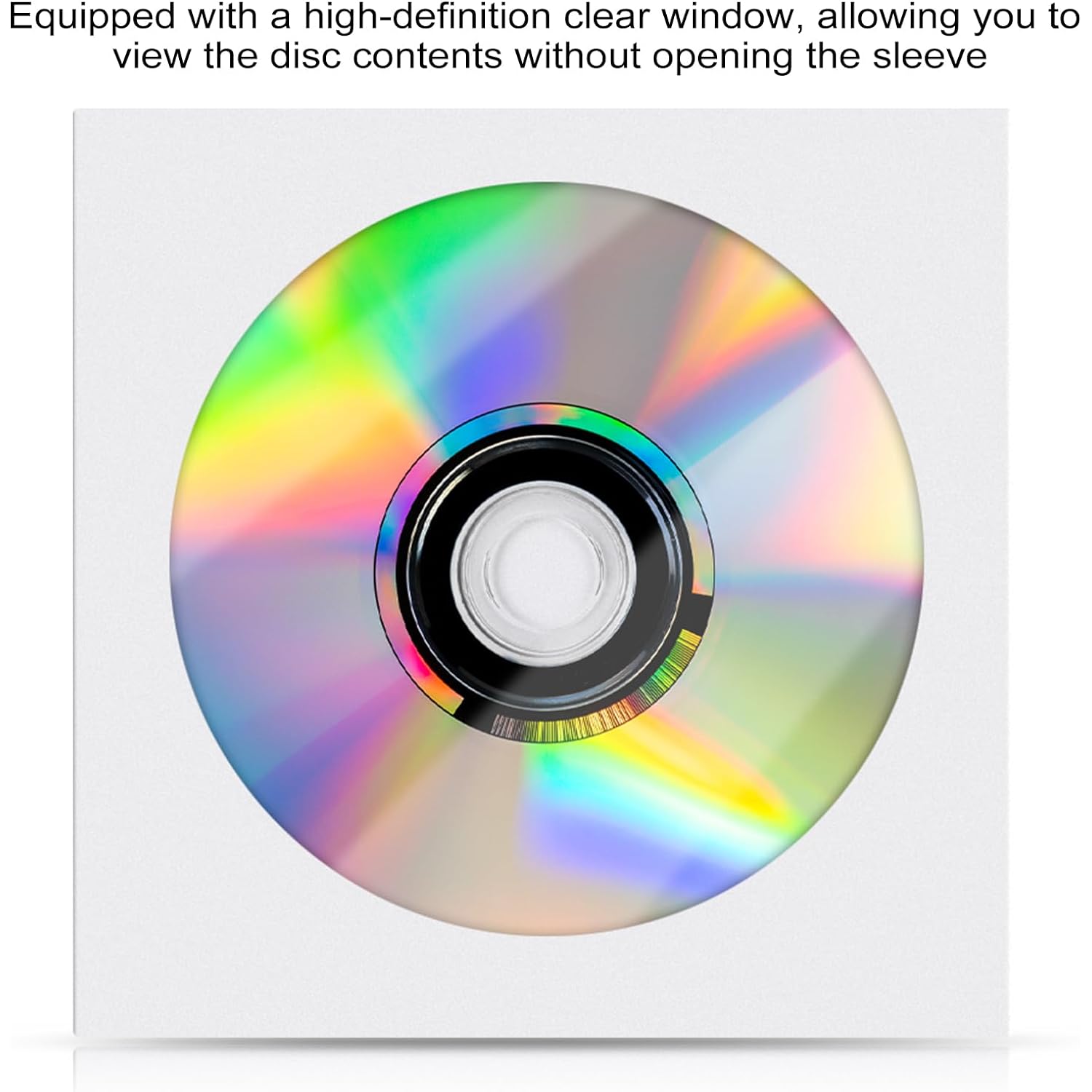 Cd Dvd Sleeves 200 Pack, White Cd Dvd Sleeves Envelope Holder With Clear Window And Flap (5X5 Inch/12.7X12.7 Cm)