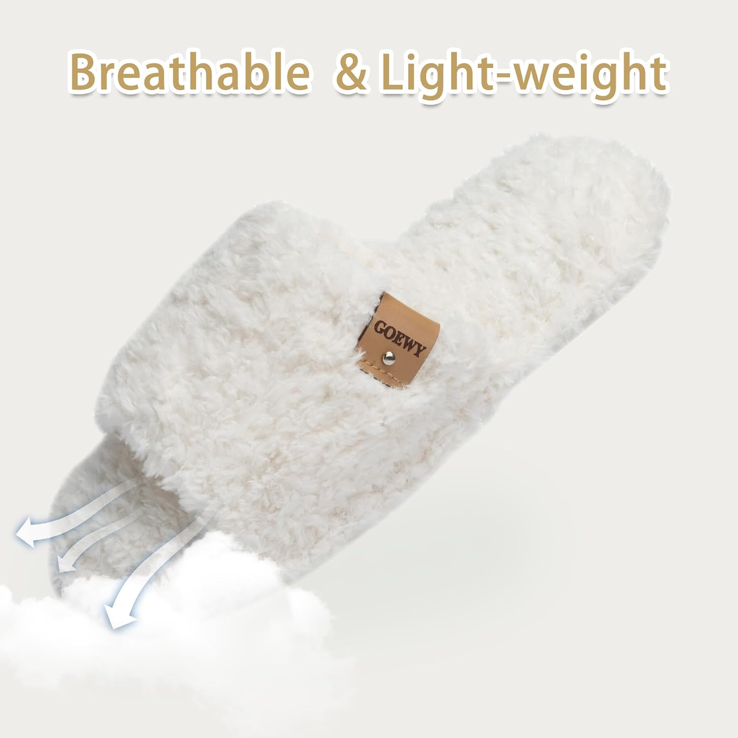 Fuzzy Open Toe Slippers For Women Indoor Cozy Memory Foam Slip On House Slides Shoes Gifts For Womens Her Mom