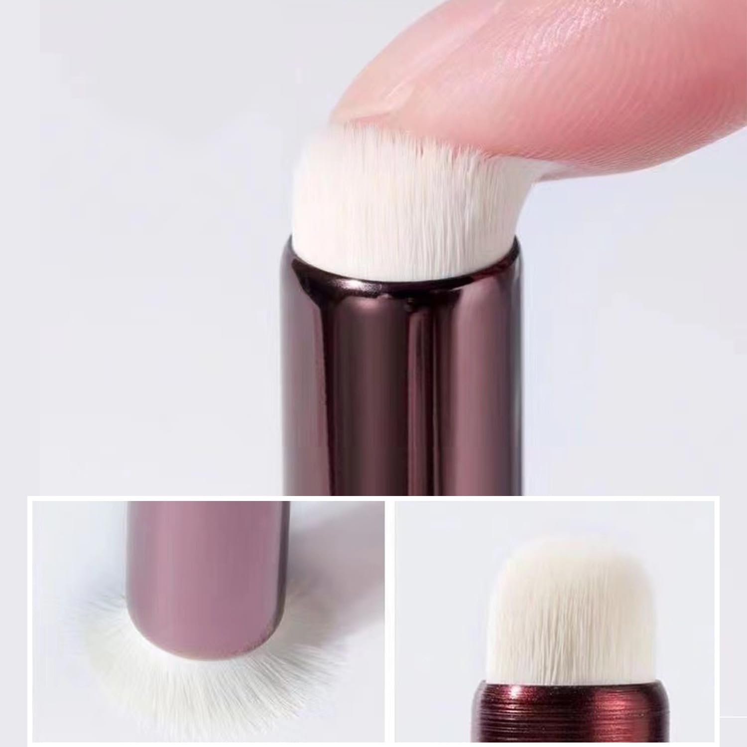 WOKOTO 1pcs Chrome Blue Double-Headed Nail Art Brushes Silicone Ombre Nail Brushes And Nail Dust Brushes Picking Dotting Gradient Pen Brush Nail Ombre Brush For Acrylic Nails Painting Cleaning