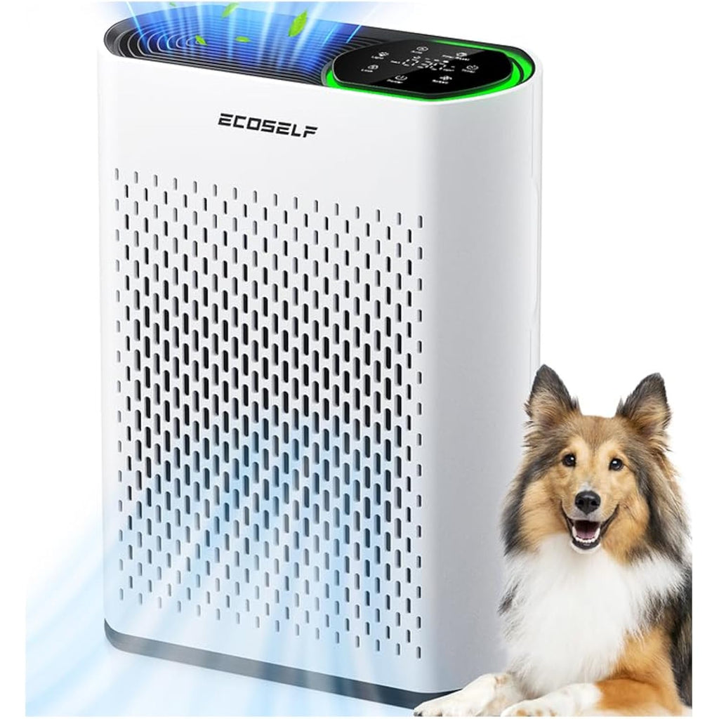 Air Purifier For Large Room, Cleans 2,400 Ft² In 30 Mins, 3-Stage True Hepa, 360° Airflow, Large Touch Display Control, Real-Time Air Quality (Pm2.5) Display, Ultra-Quiet 20Db Sleep Mode, Hap602 White