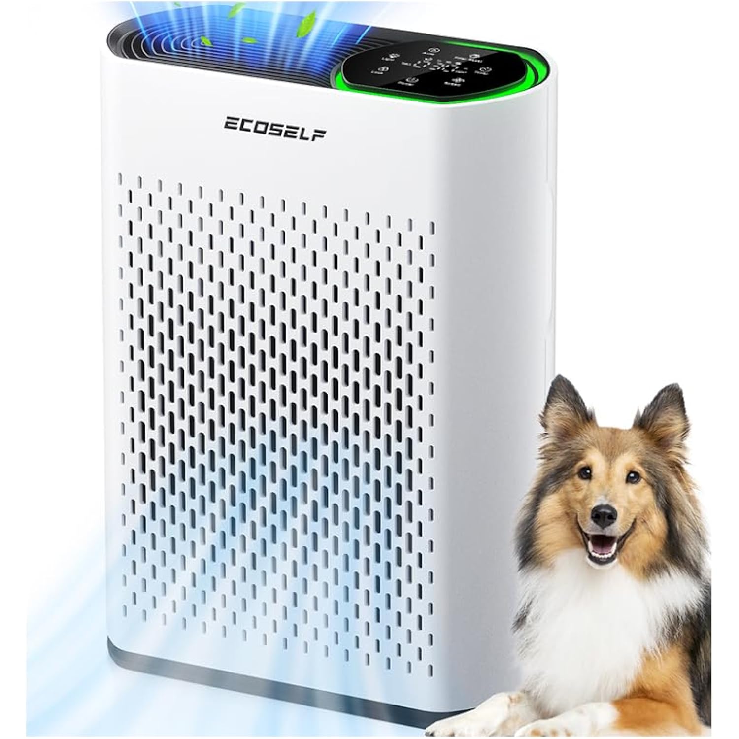 Air Purifier For Large Room, Cleans 2,400 Ft² In 30 Mins, 3-Stage True Hepa, 360° Airflow, Large Touch Display Control, Real-Time Air Quality (Pm2.5) Display, Ultra-Quiet 20Db Sleep Mode, Hap602 White