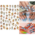 Cupid Angel Nail Art Stickers Cupid Nail Decals 8 Sheets 3D Self Adhesive Angel Design Nail Stickers Valentine's Day Nail Stickers Nail Charms Supplies Decoration for Women Acrylic DIY Manicure Tips