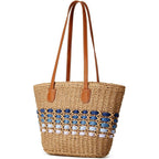 Women’S Tote Bag Straw Beach Shoulder Handbag Fashion Purse 2026 Summer Vacation Travel Woven Top Handle Bag