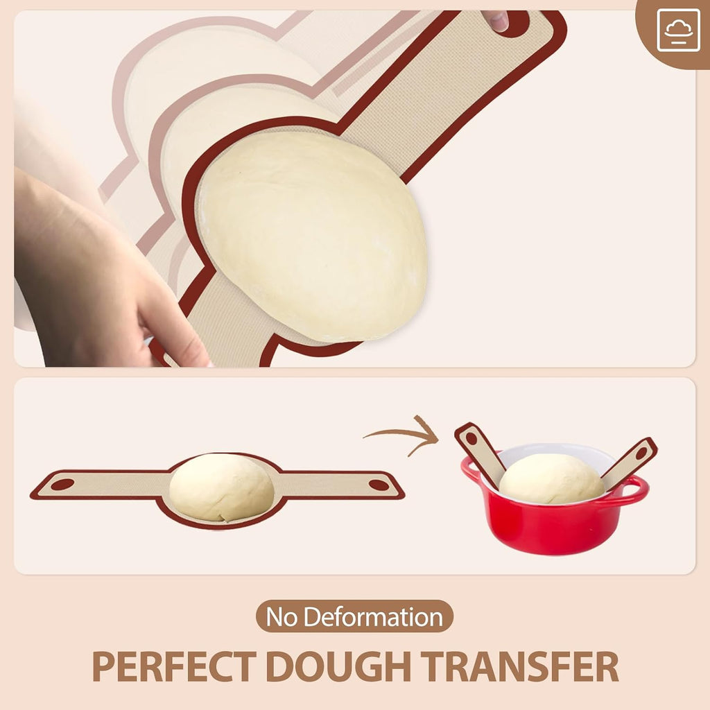 2 Pcs Silicone Bread Sling For Dutch Oven, Red | Non-Stick & Reusable Bread Baking Supplies With Extra Long Handles, Easily Transfer Sourdough, Dishwasher Safe, Round