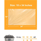 SMARTAKE Electric Roaster Liners, 10 Count Disposable Roaster Liners, Fits 16, 18, 22 Quart Roasters, Roaster Pan Oven Liners Plastic Cooking Bags for Instant Cleanup, 18 x 34 Inch