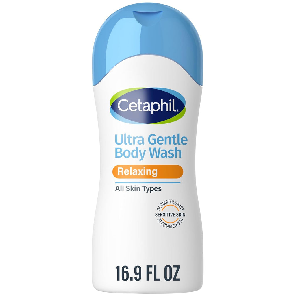 Cetaphil Ultra Gentle Relaxing Body Wash, For Dry To Normal, Sensitive Skin, 16.9Oz, With Aloe Vera, Calendula, Vitamin B5, Hypoallergenic, Dermatologist Tested