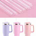 Replacement Straw Compatible With 40 Oz Stanley Quencher Tumbler, 12 Inch Extra Long Reusable Plastic Straws For 40 Oz Cup, Clear-6 Pack