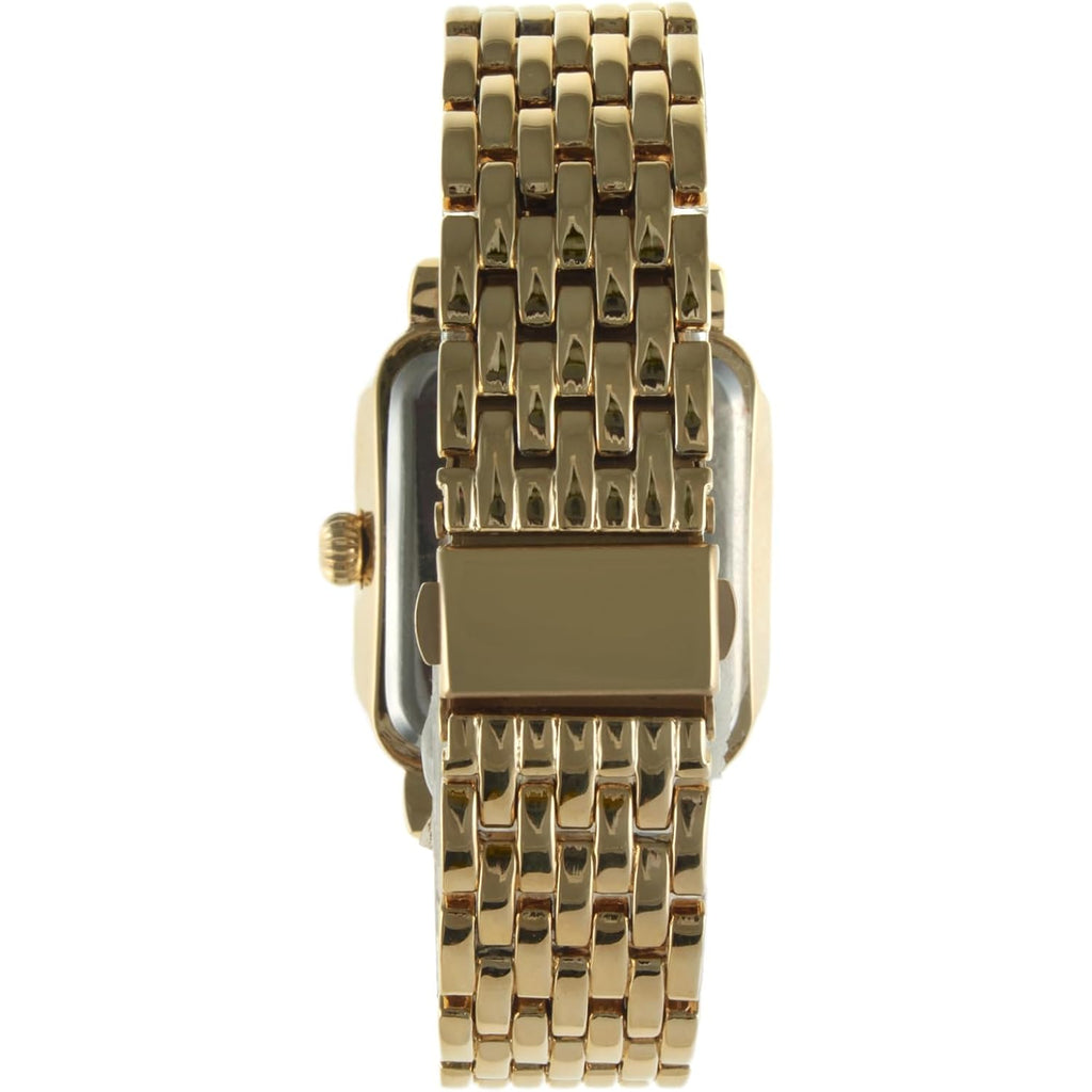 Peugeot Women Rectangle Dress Watch With Crystal Decorated Bezel, Roman Numerals And Bracelet